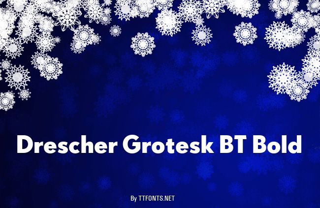 Drescher Grotesk BT Bold example